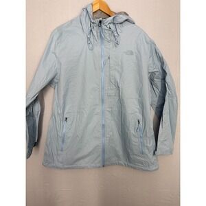 The North Face Alta Vista Rain Jacket Womens Light Blue Zipper Pockets 2XL